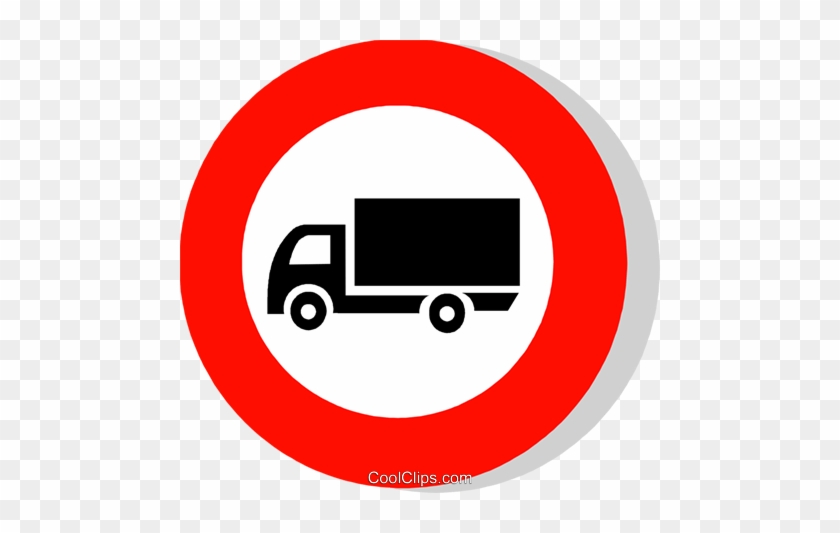 Eu Traffic Sign, Lorries Prohibited Royalty Free Vector - Truck #971024