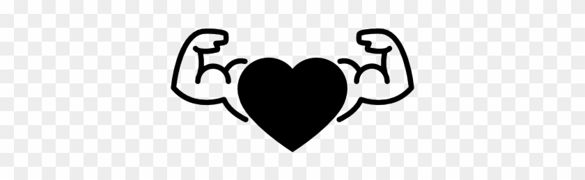 Heart With Muscular Male Gymnast Arms Vector - Corazon Con Brazos #971189