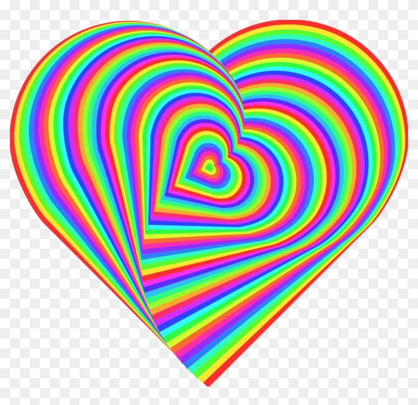 Open - Rainbow Love Hearts Backgrounds #971263