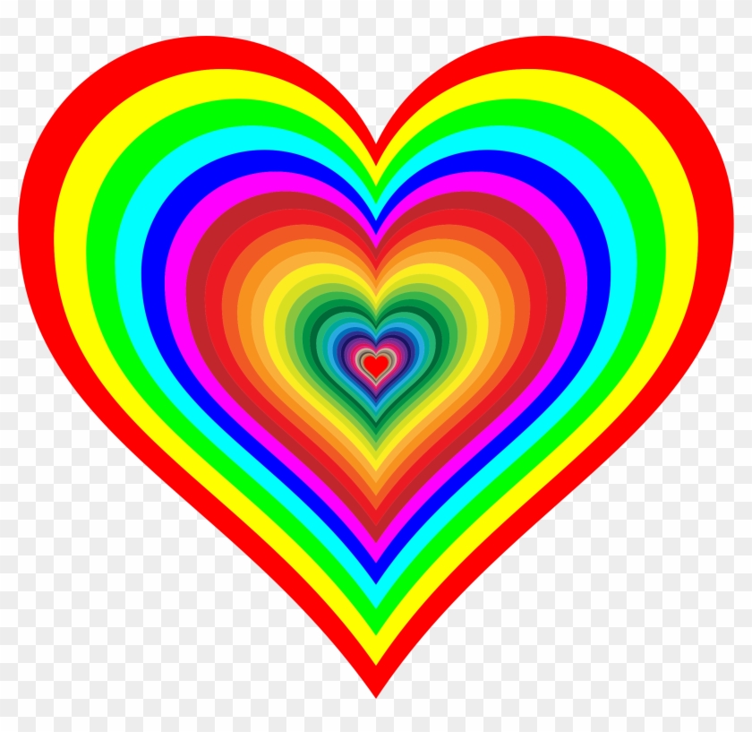 Rainbow Flag Heart Color Clip Art - Small Rainbow Hearts #971285