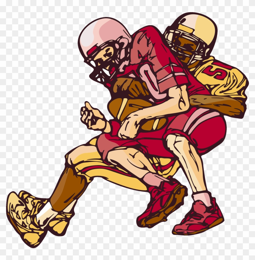 Nfl Football Player Clipart - Football Players Tackle Clip Art #971469