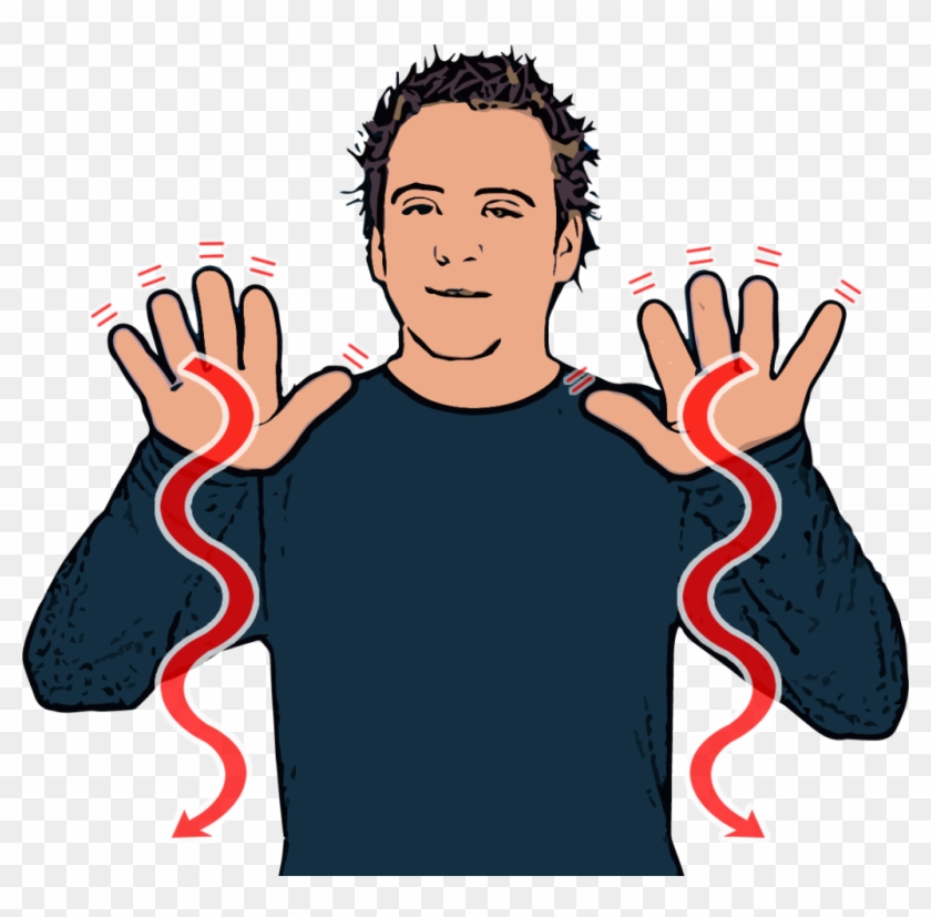 Both Open Hands Move Down In Slow Wavy Movements While - Asl Sign For Snow #971573