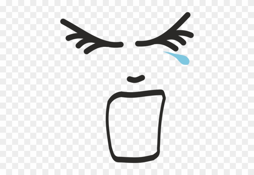 Crying Face Line Art - Screaming Face Png #971737