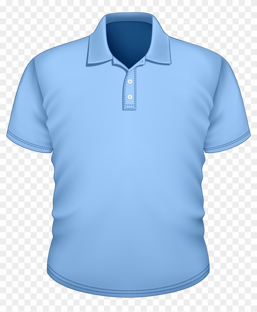 Male Blue Shirt Png Clipart - T Shirt Png Stock #971837
