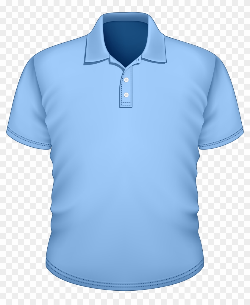 Male Blue Shirt Png Clipart - T Shirt Png Stock #971837