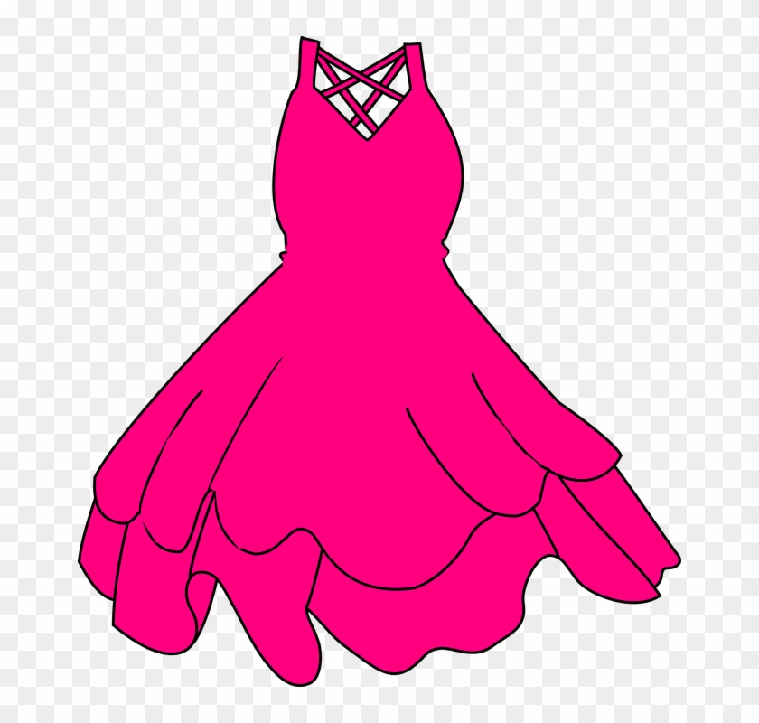 Pink Dress Clipart Short Dress - Black Dress Clip Art #971855