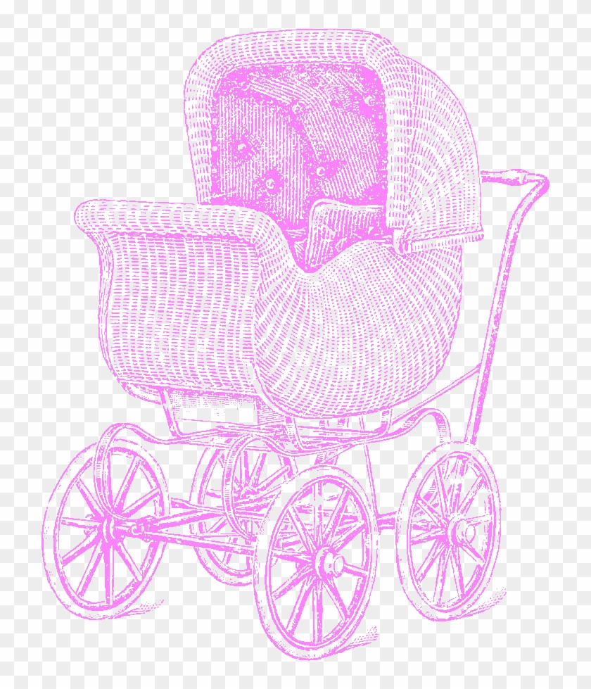 Antique Wicker Baby Carriage Clipart - 7gypsies Clear Stamps, 4 Inch X 4.75 Inch #972015