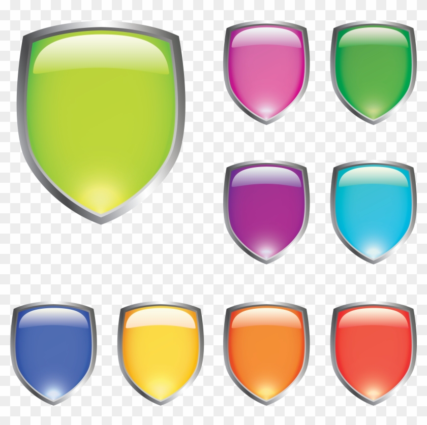 Free Vector Glossy Shields - Free Vector #972158