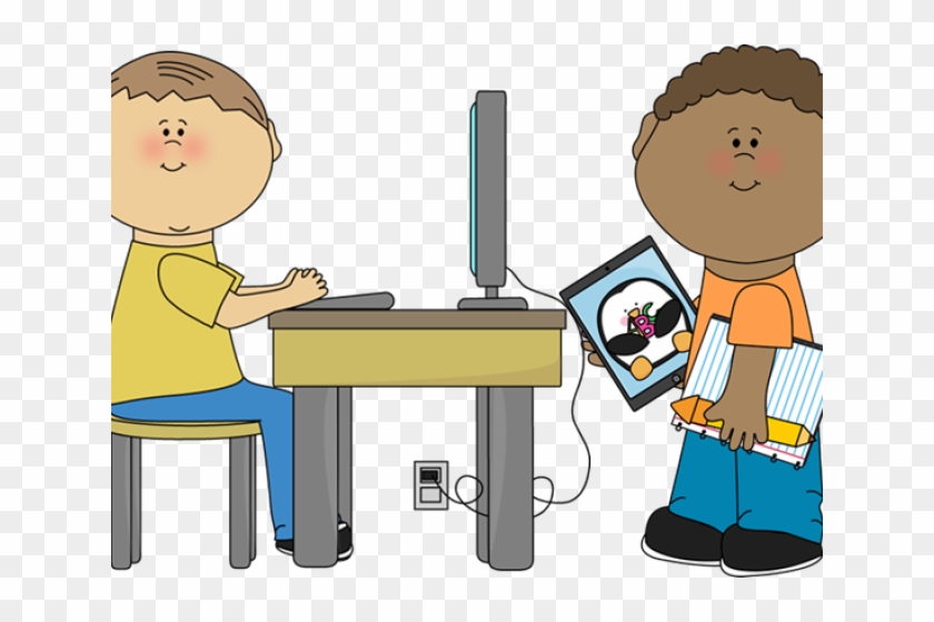 Tech Clipart Classroom Computer - Kid Playing On Ipadclipart #972157
