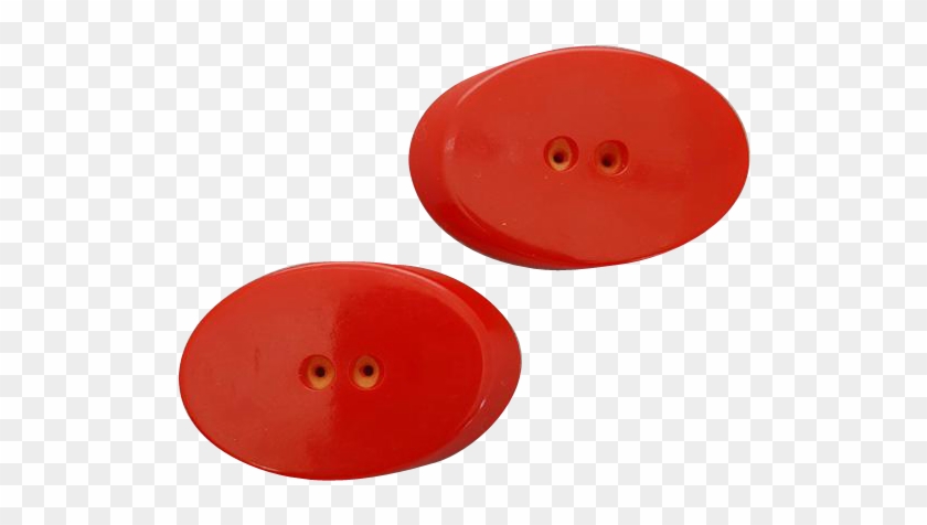 Set Of Two 1940s Vintage Bakelite Buttons In Lipstick - Circle #972293