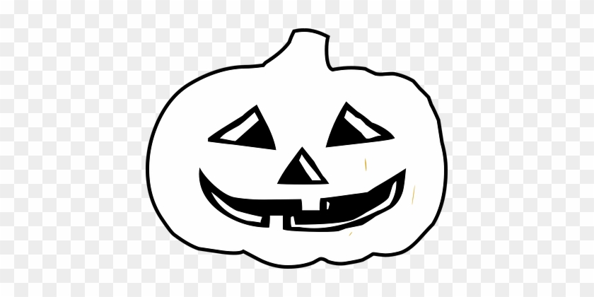 Pumpkin, Halloween, Face, Black, White - Jack O Lantern Outline #972501