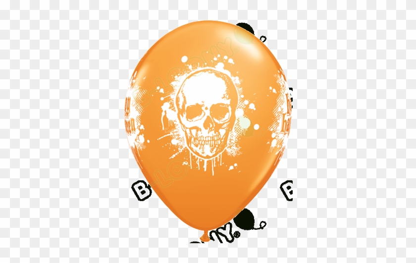 11 Inch Latex Balloons Halloween Haunted Skull Orange - Free Halloween Transparent Skulls #972776