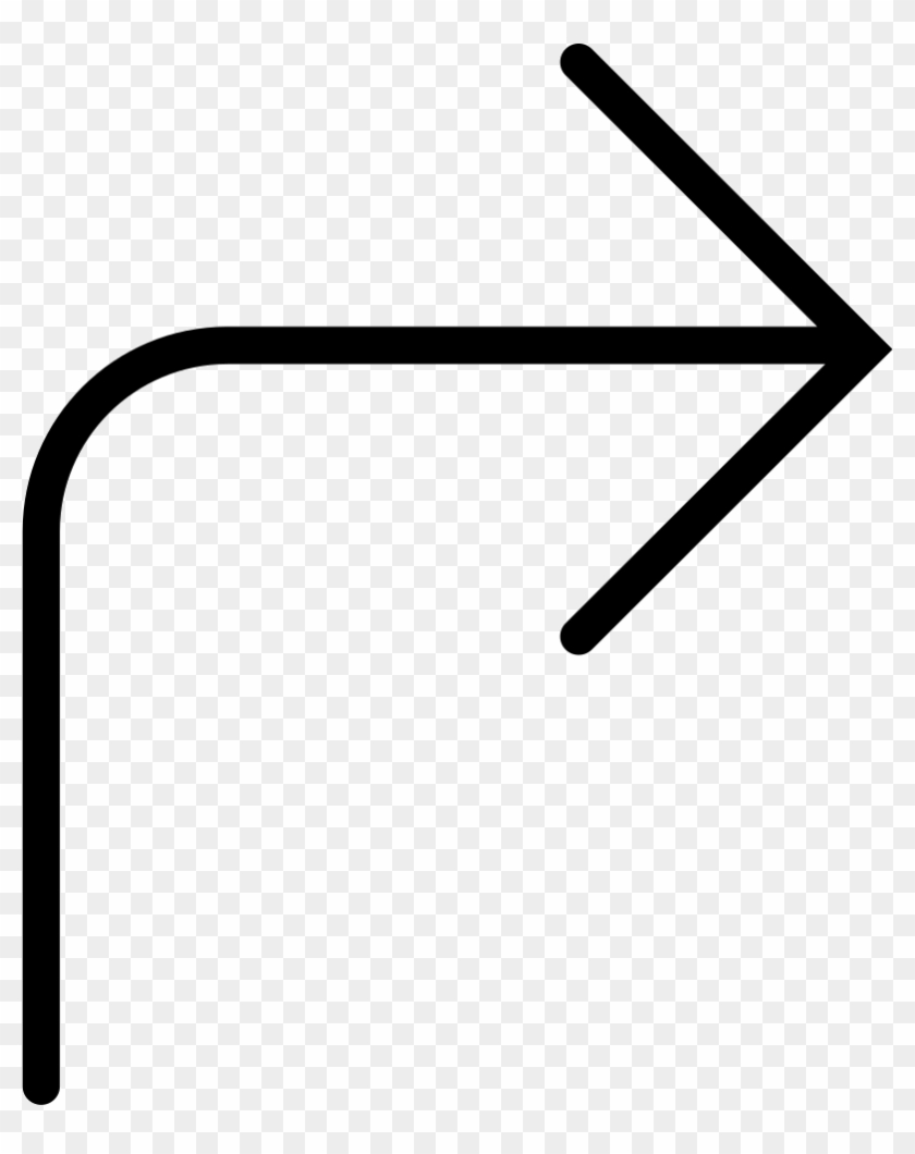 Right Curved Arrow Comments - Right Angle Arrow Icon #972978