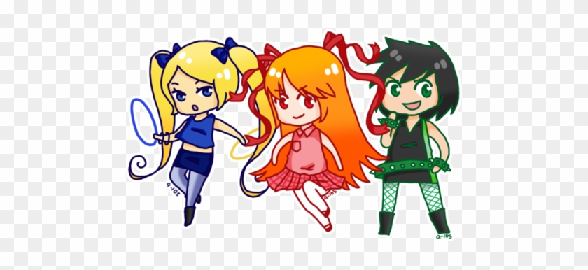 Powerpuff Girls Wallpaper Containing Anime Titled Powerpunk - Anime Powerpunk Girls #973067