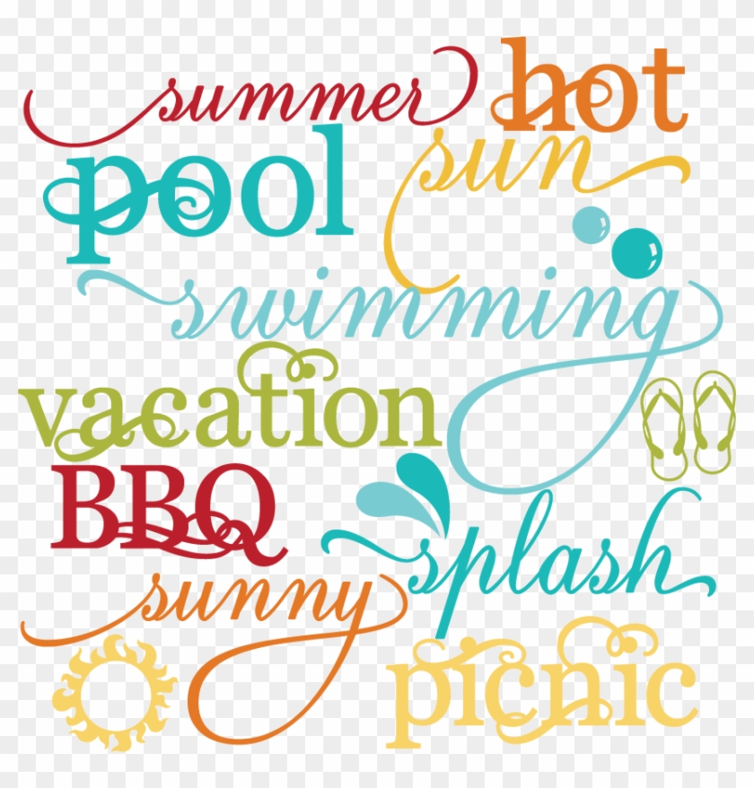 Summer Words Set Svg Scrapbook Title Summer Svg Files - Summer Words #973432