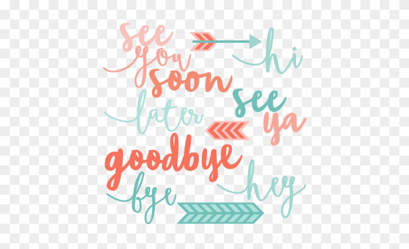 Hi Goodby Word Set Svg Scrapbook Cut File Cute Clipart - Goodbye Clipart Words #973441