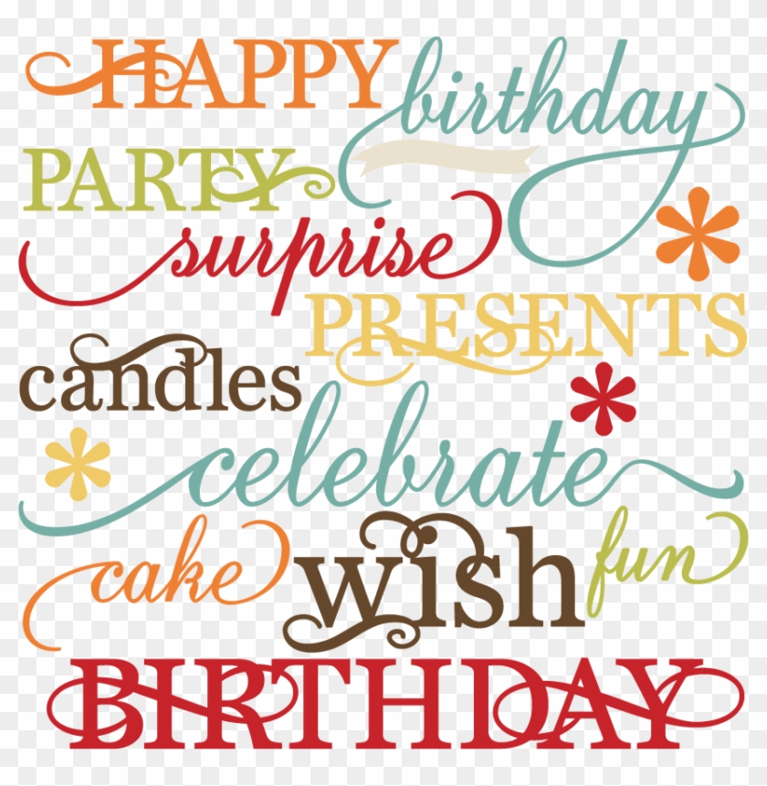 Birthday Words Set Svg Cutting Files For Scrapbooking - Birthday Pictures With Words #973465