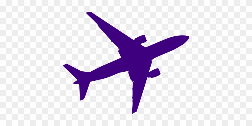 Airplane, Silhouette, Purple, Plane, Jet - Airplane Clipart #973466