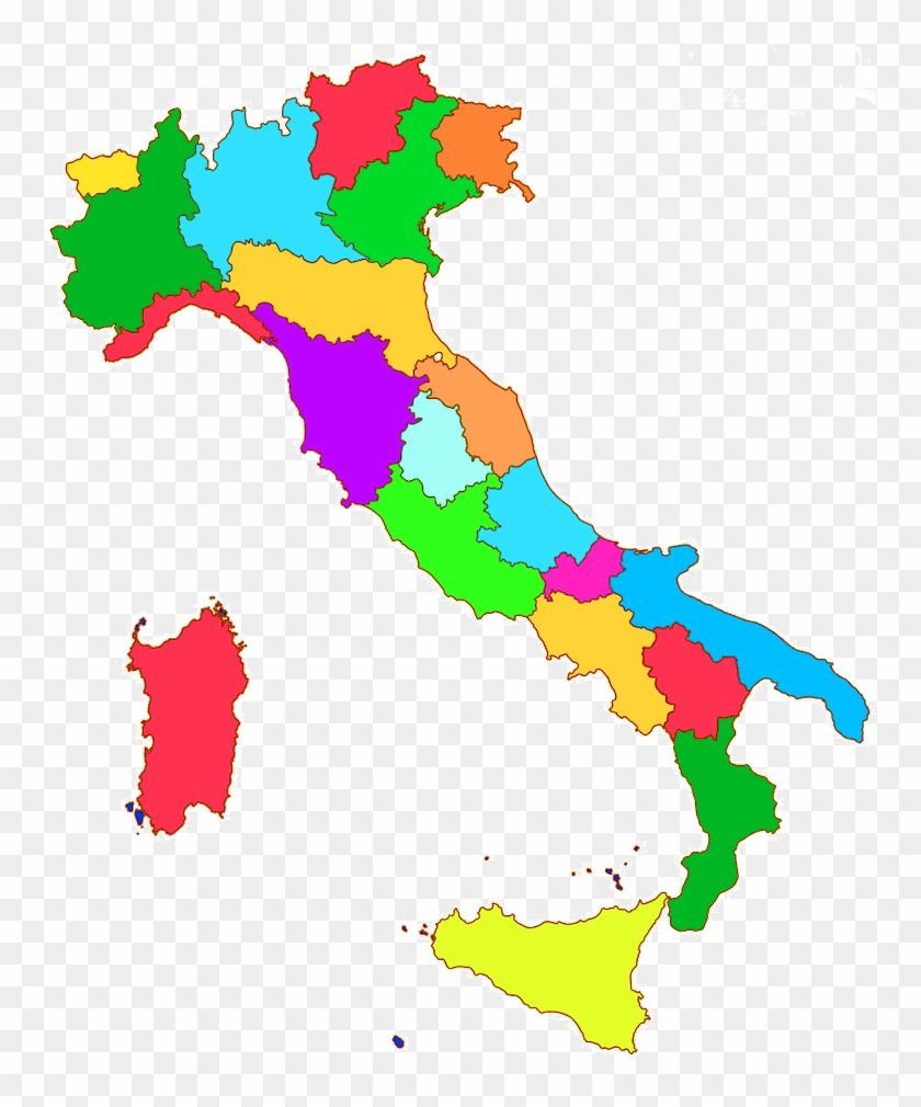 Clipart Italia Regioni - Italy Flag Over Country #973574
