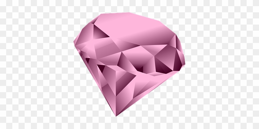 Pink Gem 1 Clip Art At Clker - Clipart Diamond Heart #974032