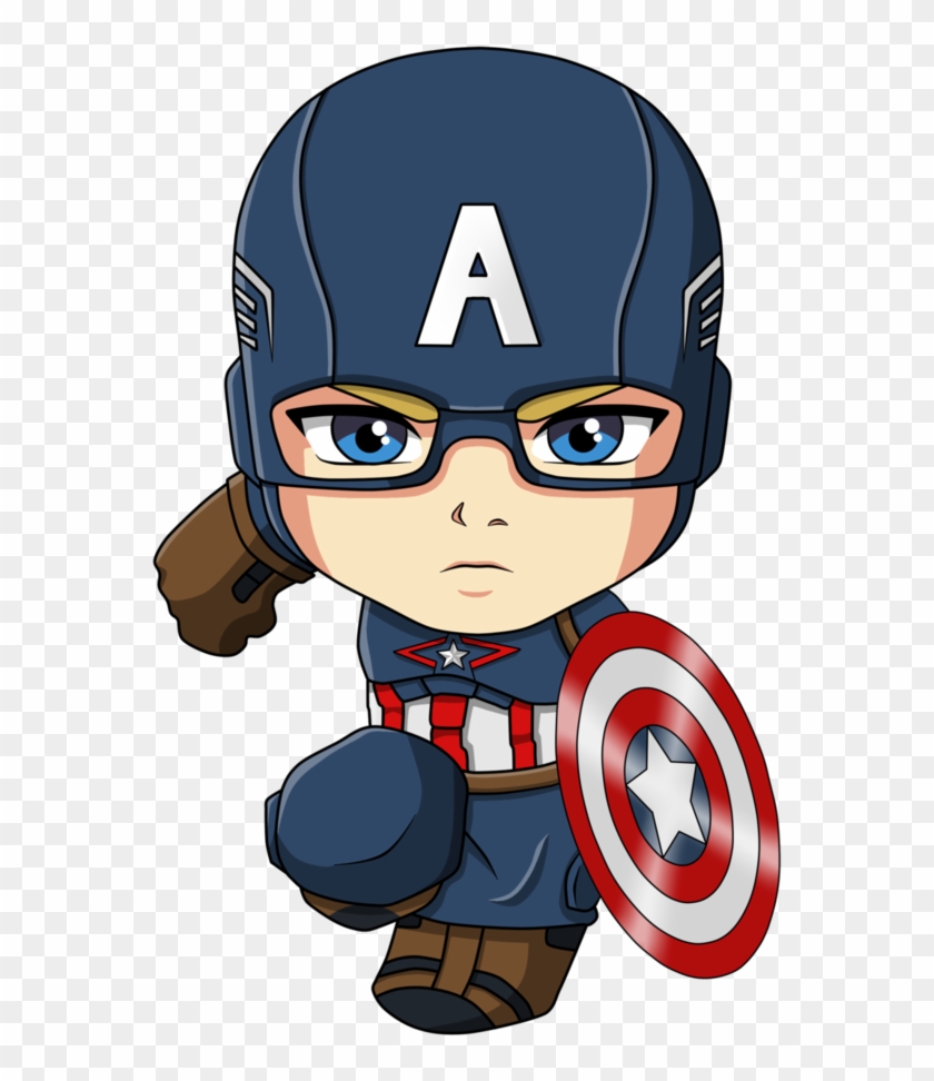 Captain America Iron Man Spider-man Cartoon Chibi - Capitan America Chibi Png #974151