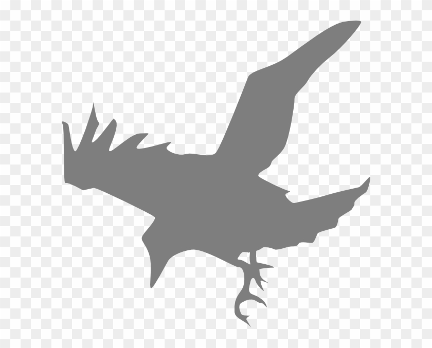 Raven Clip Art At Clker - Diving Raven Silhouette #974458