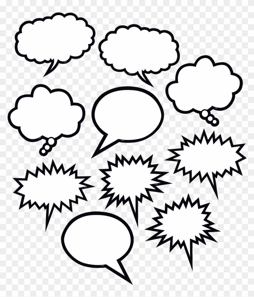 Black & White Speech / Thought Bubble Cut Out Cards - Thought Bubbles #974581