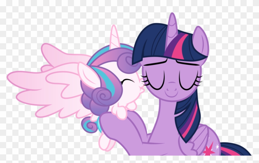 Flurry Heart Kisses Aunt Twilight By Cloudyglow - Little Pony Friendship Is Magic #974678
