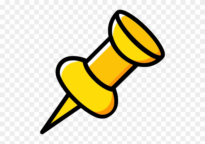 Push Pin Free Icon - Yellow Push Pin Png #975084