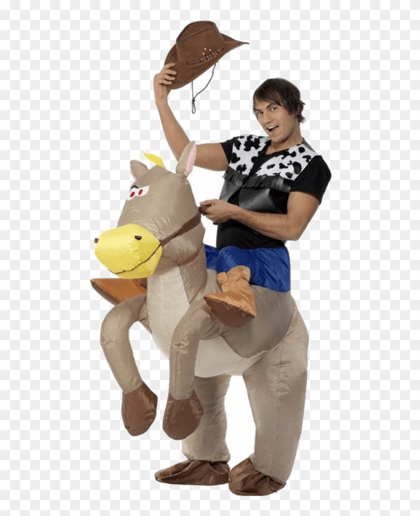 Adult Ride 'em Cowboy Inflatable Costume - Wild West Fancy Dress #975436