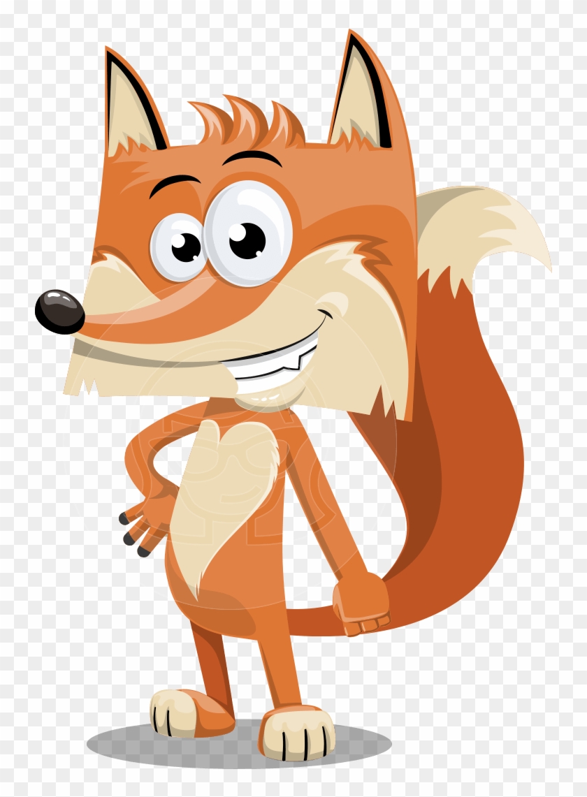 Funny Fox Character With Heart - Heart Fox Cartoon #975465
