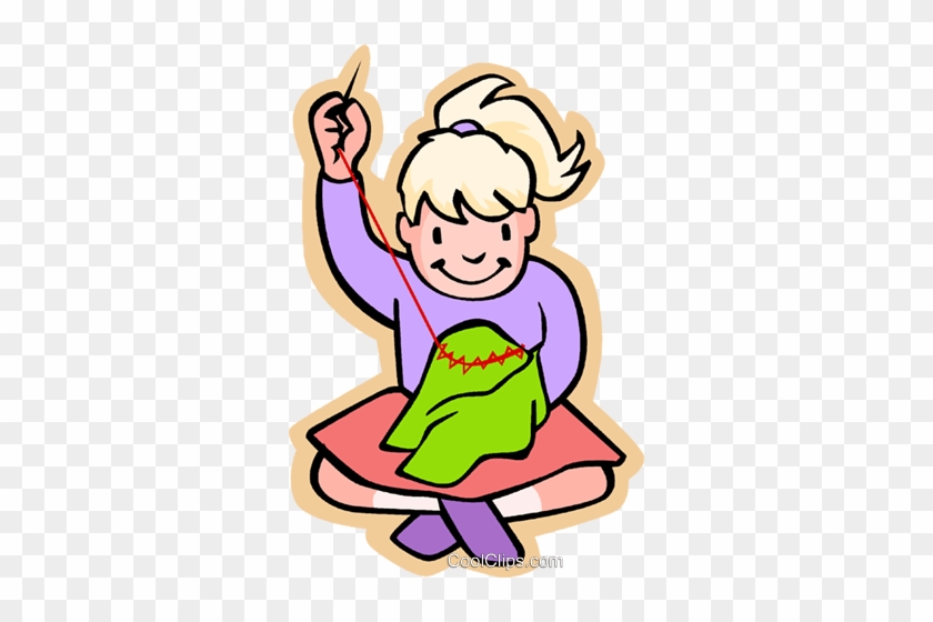 People Clipart Sewing - Girl Sewing Clipart #975707
