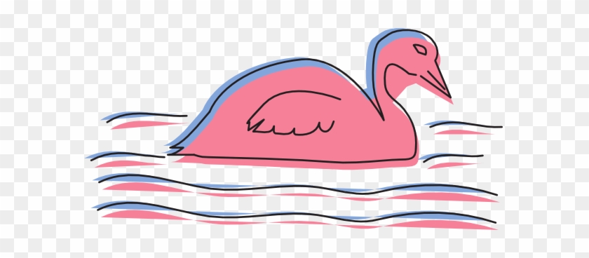 Blue And Pink Swimming Duck Art Clip Art At Clker - น้ำ สีชมพู Png #975743