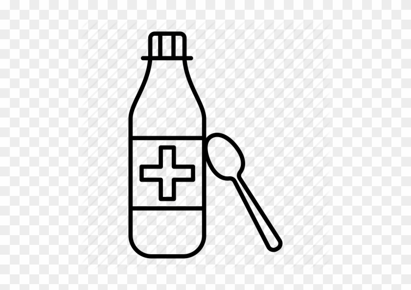 Cough, Cough Syrup, Hospital, Medicine Bottle, Pharmacy, - Medicine Bottle Outline #975903