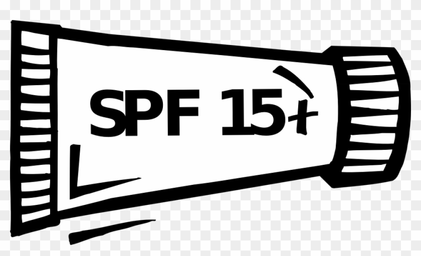 Sunscreen Bottle Cliparts - Suncream Black And White #975979