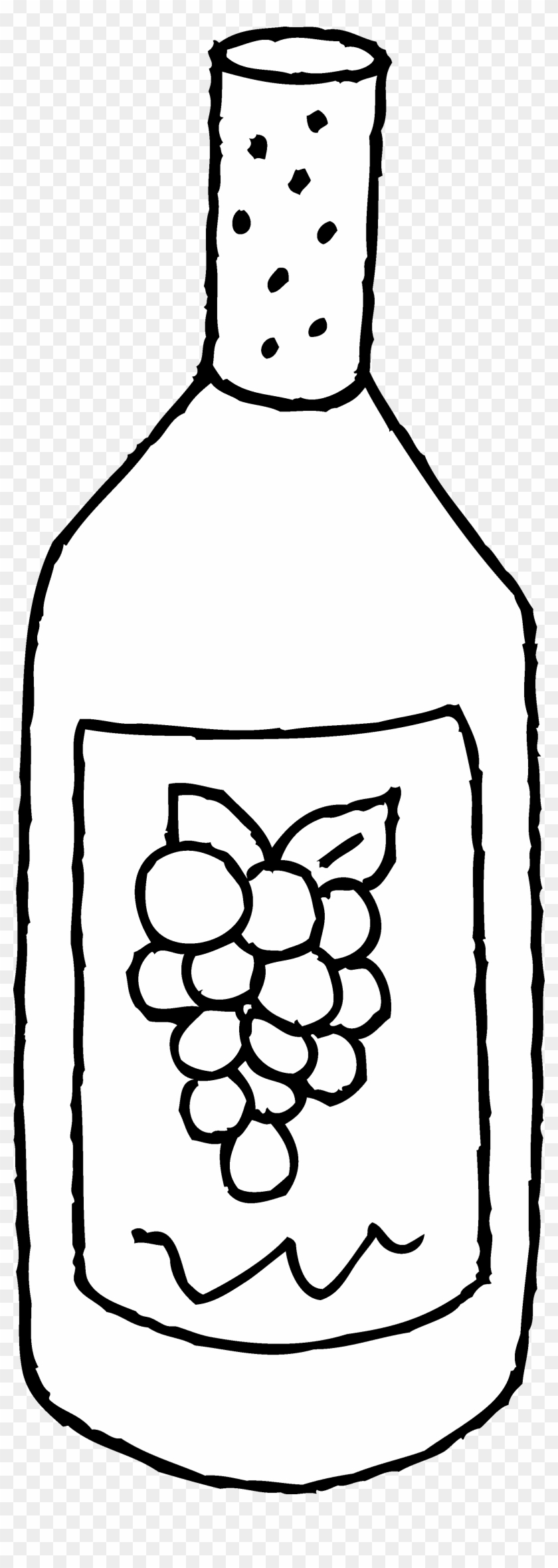 Bottle Clipart Colouring - Wine Bottle In Black And White #975984