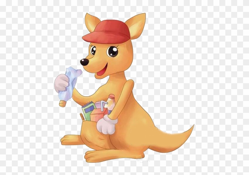 Kangaroo Cartoon Child - Kangaroo Png Vector #975995
