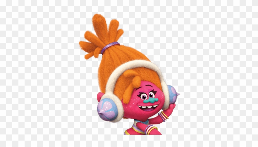 Branch And Poppy Trolls Transparent Png - Troll With Headphones Name #976023