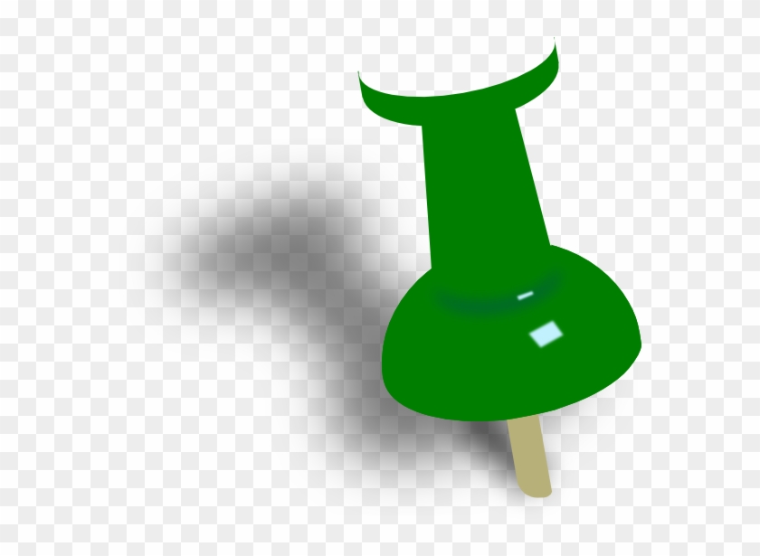 Green Push Pin Clip Art #976137