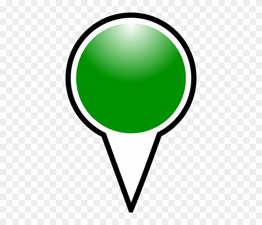 Map, Marker, Pin, Pushpin, Shiny, Green - Green Pin Point Png #976144