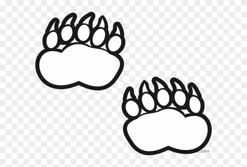 Bear Paw Print Animal Free Black White Clipart Images - Grizzly Bear #976249