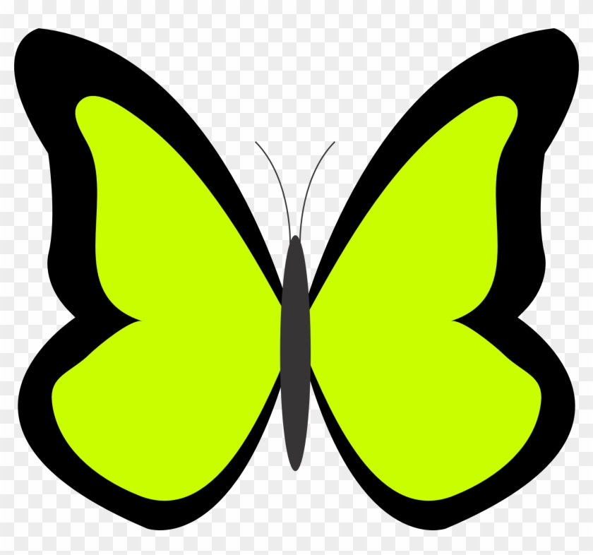 Lime Green Flower Clip Art - Butterfly Clip Art Green #976395