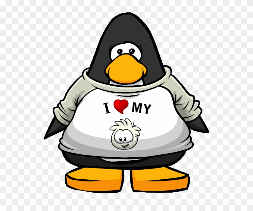 I Heart My White Puffle T-shirt From A Player Card - Club Penguin Popcorn #976540