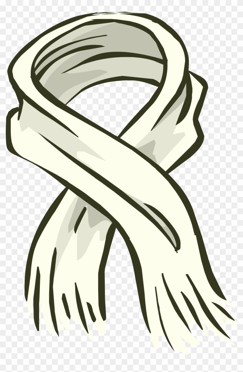 White Puffle For Kids - Club Penguin White Scarf #976565