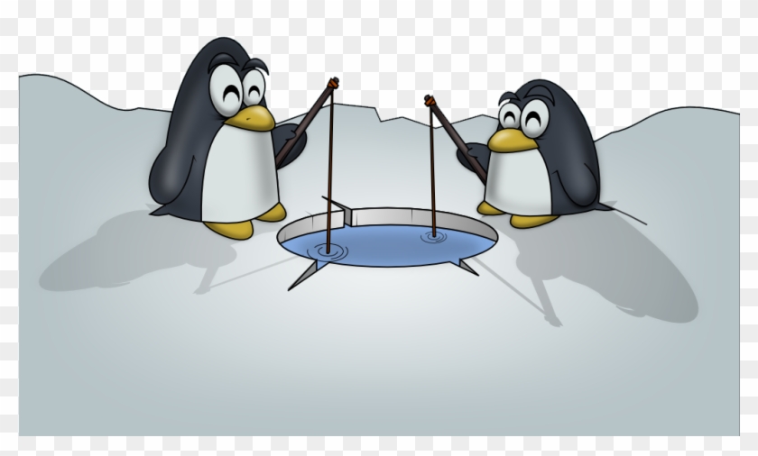 Penguin Fishing Clipart - Penguin Fishing Clipart #977122