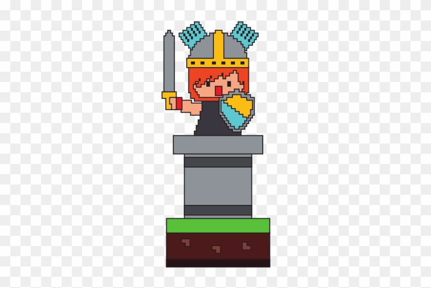 Pixel Character Knight With Sword And Shield - Vector Graphics #977128