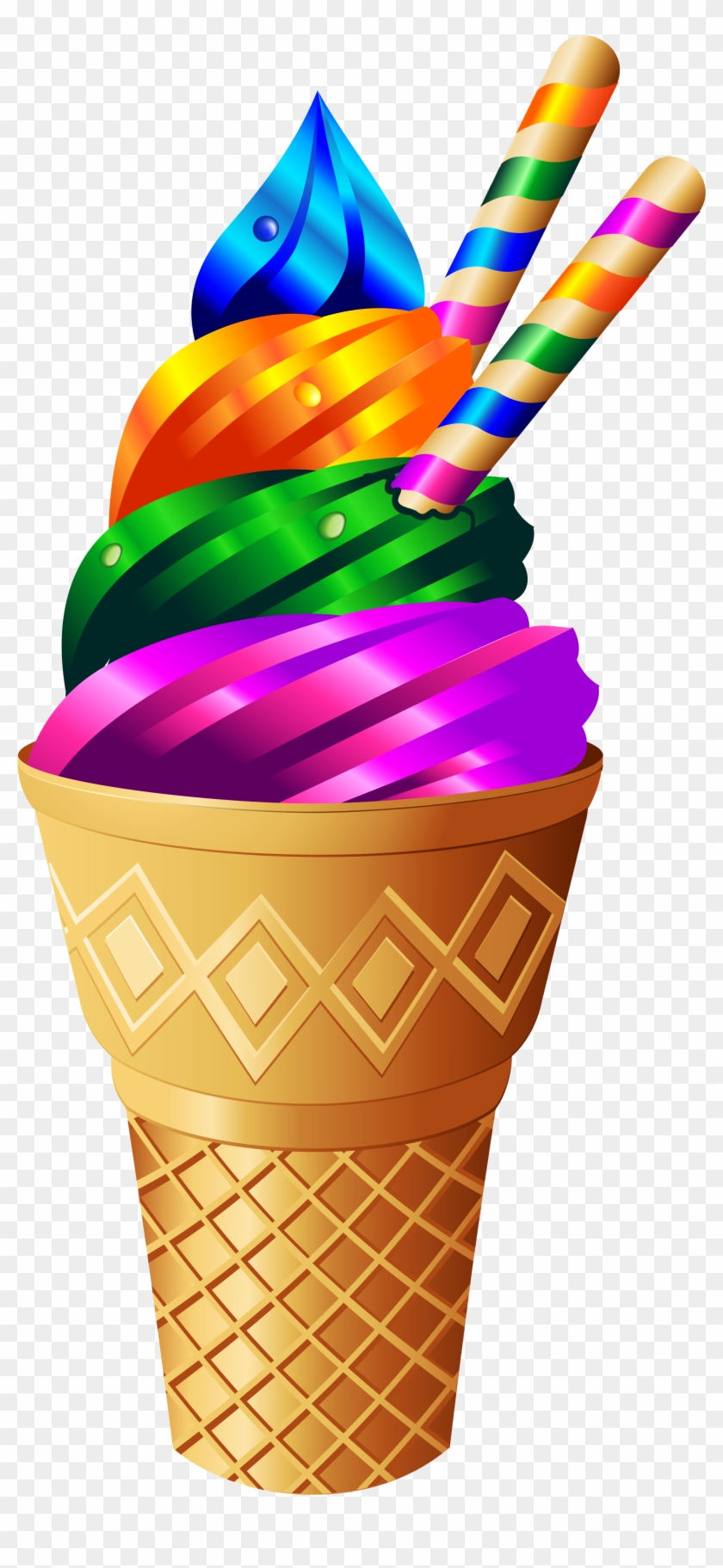 Free Tooth Clipart Ice Cream - Rainbow Ice Cream Clipart #977170