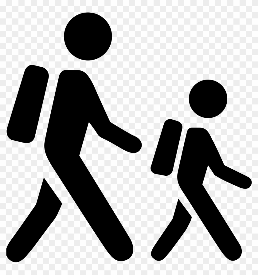 The Outline Of Two People Walking - Student Icon Png #977176