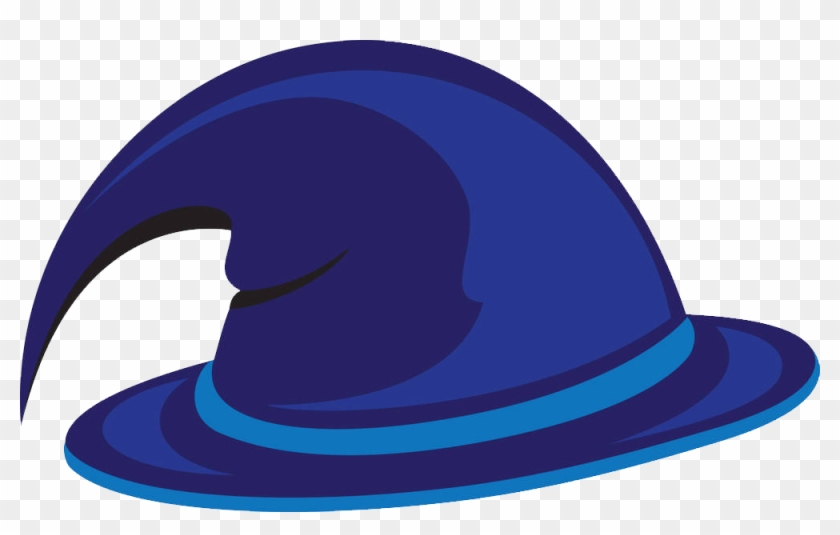 Witch Hat Blue Straw Hat - Chapéu De Mago #977287