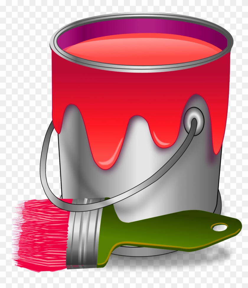 Pot Peinture Clipart 2 By Jonathan - Paint Pots And Brush Png #977367